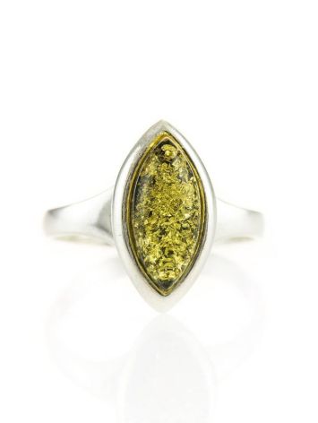 Lovely Silver Ring With Leaf Cut Amber The Amaranth, Ring Size: 5.5 / 16, image , picture 4