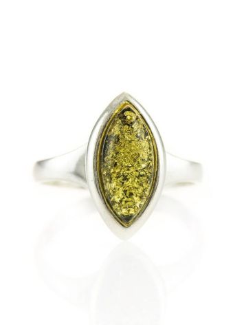 Lovely Silver Ring With Leaf Cut Amber The Amaranth, Ring Size: 9 / 19, image , picture 4
