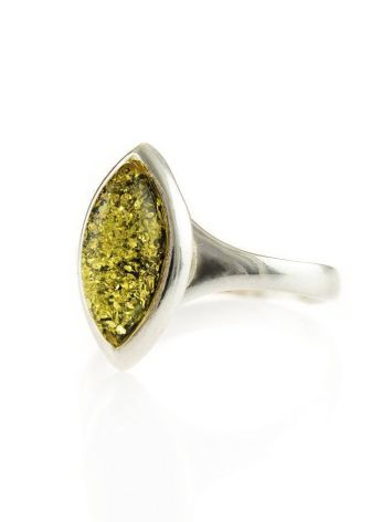 Lovely Silver Ring With Leaf Cut Amber The Amaranth, Ring Size: 9 / 19, image , picture 2