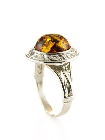 Sterling Silver Ring With Cognac Amber The Hermitage, Ring Size: 11.5 / 21, image , picture 4
