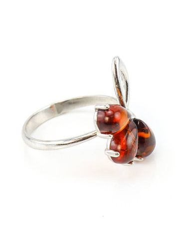 Refined Amber Ring In Sterling Silver The Dandelion, Ring Size: 6 / 16.5, image , picture 3