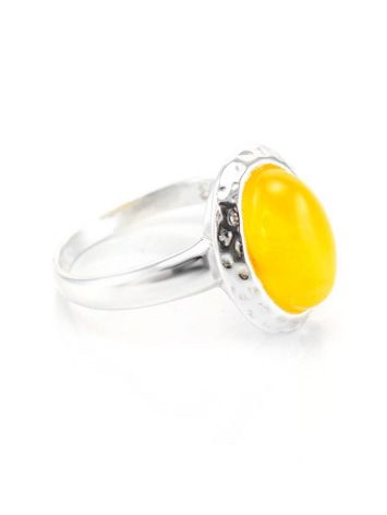 Honey Amber Ring In Sterling Silver The Hermitage, Ring Size: 6.5 / 17, image 