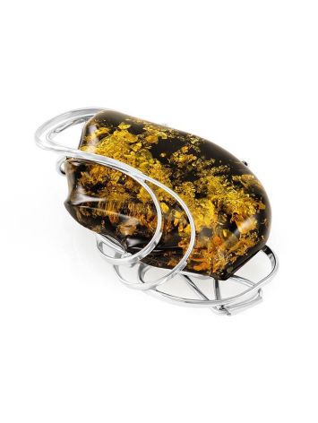 Handcrafted Amber Pendant-Brooch In Sterling Silver The Rialto, image 