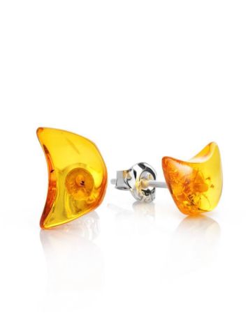 Cognac Amber Stud Earrings The Acapulco, image 