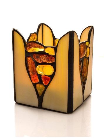 Multicolor Amber And Glass Candleholder, image 