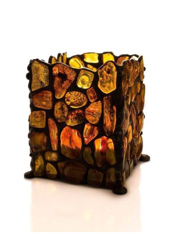 Handcrafted Lemon Amber Candleholder, image 
