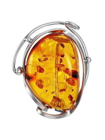 Handcrafted Amber Brooch In Sterling Silver The Rialto, image 