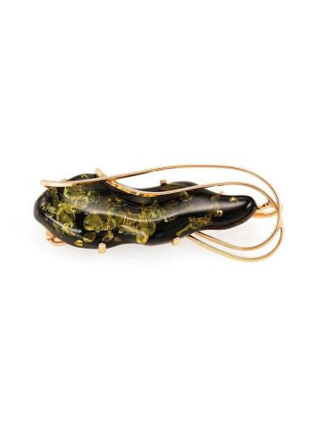 Handmade Gold Plated Amber Brooch The Rialto, image 