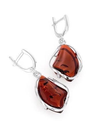 Amber Earrings In Sterling Silver The Lagoon, image , picture 3