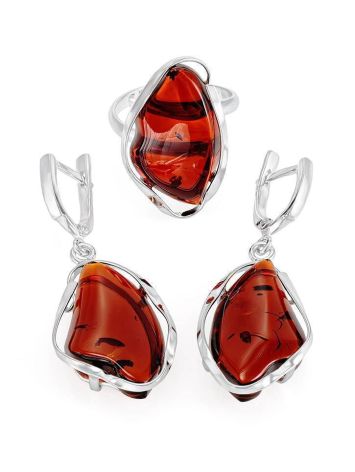 Amber Earrings In Sterling Silver The Lagoon, image , picture 4