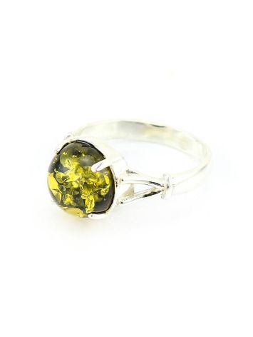 Green Amber Ring In Sterling Silver The Shanghai, Ring Size: 6 / 16.5, image , picture 4