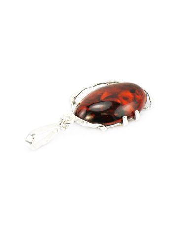 Oval Amber Pendant In Sterling Silver The Vivaldi, image , picture 3
