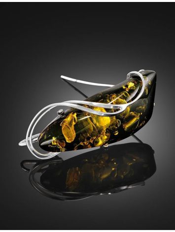 Handmade Amber Brooch In Sterling Silver The Rialto, image , picture 2