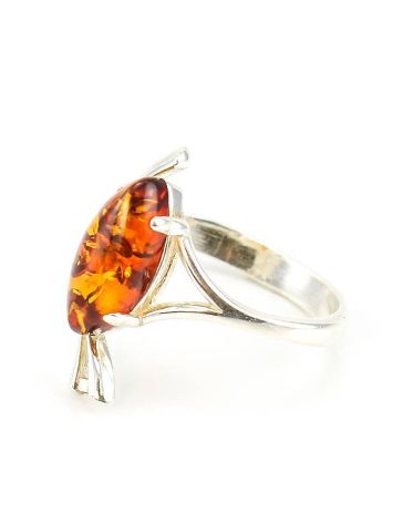 Lovely Amber Ring In Sterling Silver The Verbena, Ring Size: 5.5 / 16, image , picture 2