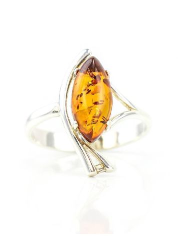 Lovely Amber Ring In Sterling Silver The Verbena, Ring Size: 9.5 / 19.5, image , picture 4