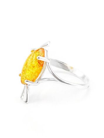 ​Nature Inspired Amber Ring In Sterling Silver The Verbena, Ring Size: 5.5 / 16, image , picture 3