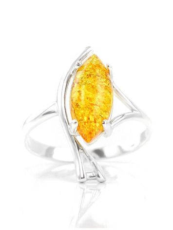 ​Nature Inspired Amber Ring In Sterling Silver The Verbena, Ring Size: 5.5 / 16, image , picture 2