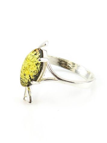 Green Amber Ring In Sterling Silver The Verbena, Ring Size: 5.5 / 16, image , picture 4