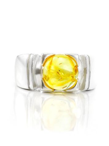 Lemon Amber Ring In Sterling Silver The Rondo, Ring Size: 11 / 20.5, image , picture 5