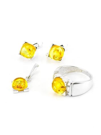 Lemon Amber Ring In Sterling Silver The Rondo, Ring Size: 11 / 20.5, image , picture 6