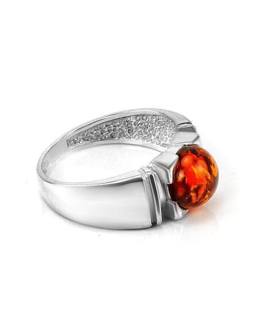 Stylish Silver Ring With Cherry Amber The Rondo, Ring Size: 11 / 20.5, image , picture 3