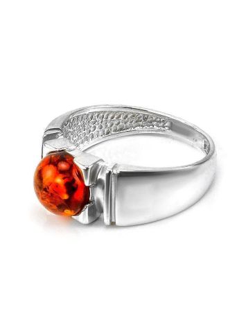Stylish Silver Ring With Cherry Amber The Rondo, Ring Size: 11 / 20.5, image , picture 4