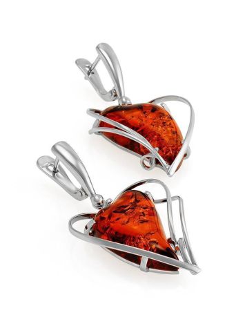 Cognac Amber Earrings In Sterling Silver The Rialto, image , picture 3
