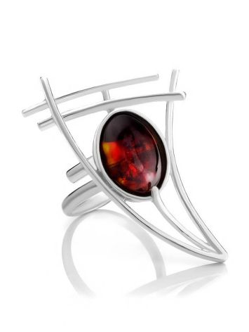 Adjustable Amber Ring In Sterling Silver The Sail, Ring Size: Adjustable, image , picture 4