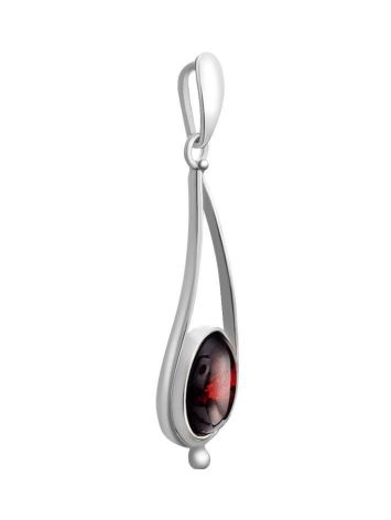 Sterling Silver Drop Pendant With Cherry Amber The Sultan, image , picture 3