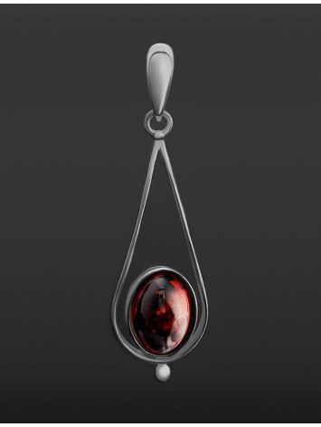 Sterling Silver Drop Pendant With Cherry Amber The Sultan, image , picture 2