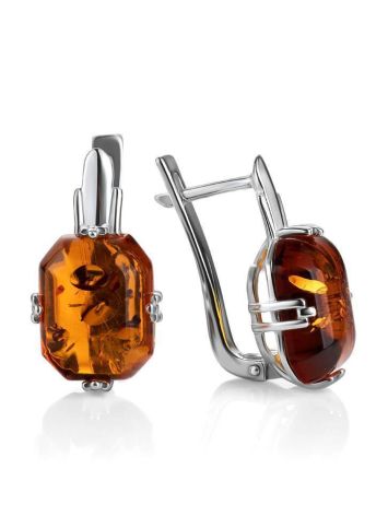 Faceted Amber Earrings In Sterling Silver The Jazz, image , picture 4