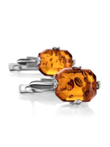 Faceted Amber Earrings In Sterling Silver The Jazz, image , picture 5