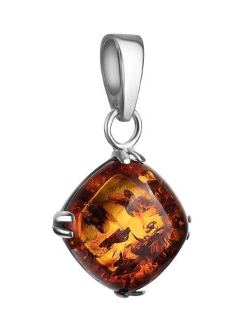 Minimalistic Amber Pendant In Sterling Silver The Byzantium, image , picture 3