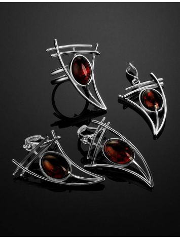 Cherry Amber Pendant In Sterling Silver The Sail, image , picture 5