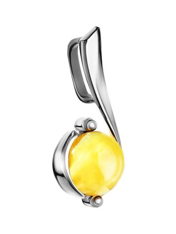 Round Amber Pendant In Sterling Silver The Sphere, image , picture 3