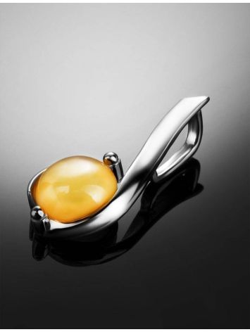 Round Amber Pendant In Sterling Silver The Sphere, image , picture 2
