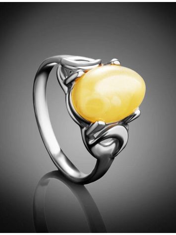 Butterscotch Amber Ring In Sterling Silver The Prussia, Ring Size: 9 / 19, image , picture 2