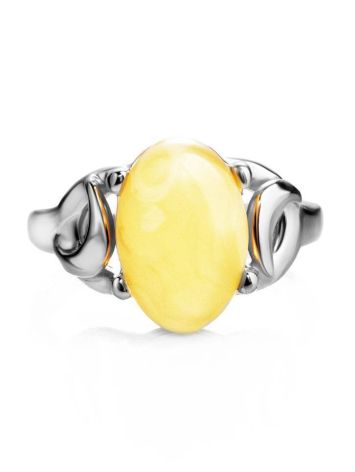 Butterscotch Amber Ring In Sterling Silver The Prussia, Ring Size: 11 / 20.5, image , picture 4