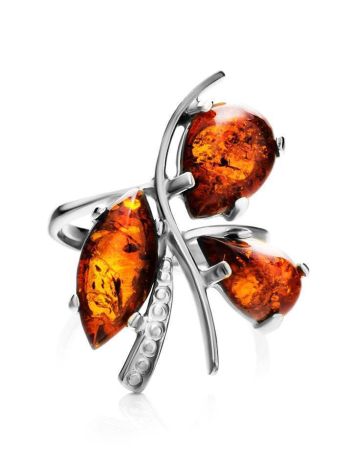 Sterling Silver Ring With Cognac Amber The Verbena, Ring Size: 11.5 / 21, image , picture 3