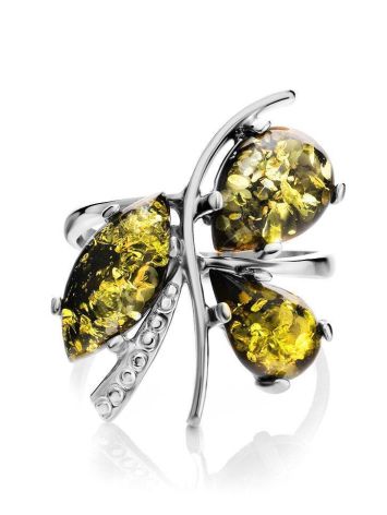 Green Amber Ring In Sterling Silver The Verbena, Ring Size: 11.5 / 21, image , picture 4