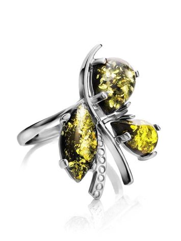 Green Amber Ring In Sterling Silver The Verbena, Ring Size: 11.5 / 21, image , picture 5