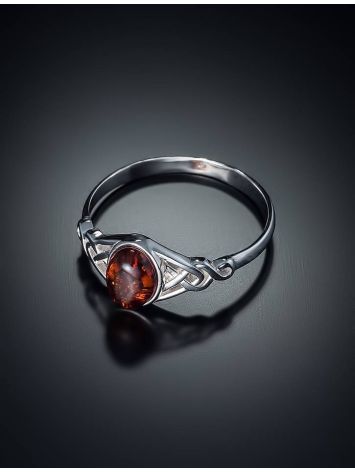 Sterling Silver Ring With Cognac Amber The Freya, Ring Size: 11.5 / 21, image , picture 2