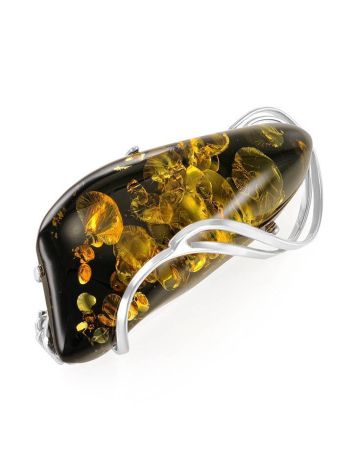 Handmade Amber Brooch In Sterling Silver The Rialto, image 