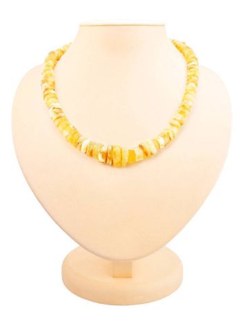 Exotic Cloudy Amber Beaded Necklace, image 