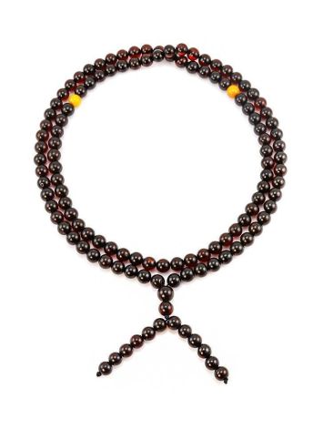 Cherry Amber Buddhist Prayer Beads, image 