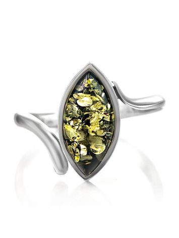 Lovely Green Amber Ring In Sterling Silver The Adagio, Ring Size: 10 / 20, image , picture 2