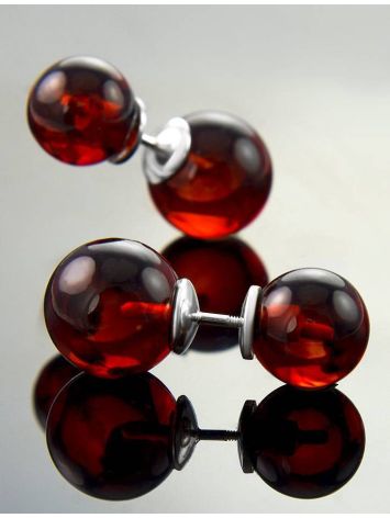 Cherry Amber Earrings In Sterling Silver The Paris, image , picture 4