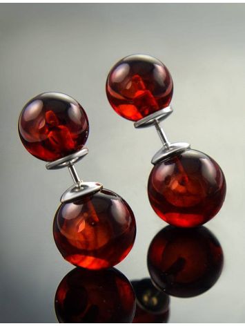 Cherry Amber Earrings In Sterling Silver The Paris, image , picture 2
