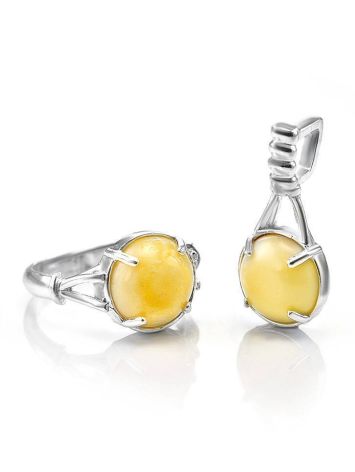 Refined Honey Amber Pendant In Sterling Silver The Shanghai, image , picture 5
