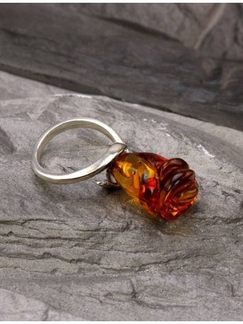 Carved  Amber Flower Ring in Sterling Silver The Rose, Ring Size: 8 / 18, image , picture 2